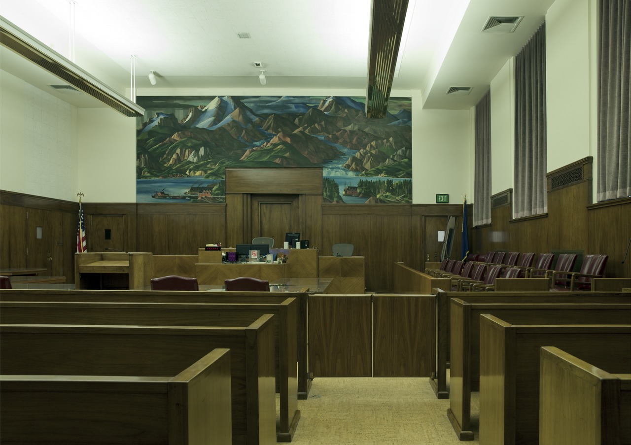 Courtroom with cork flooring