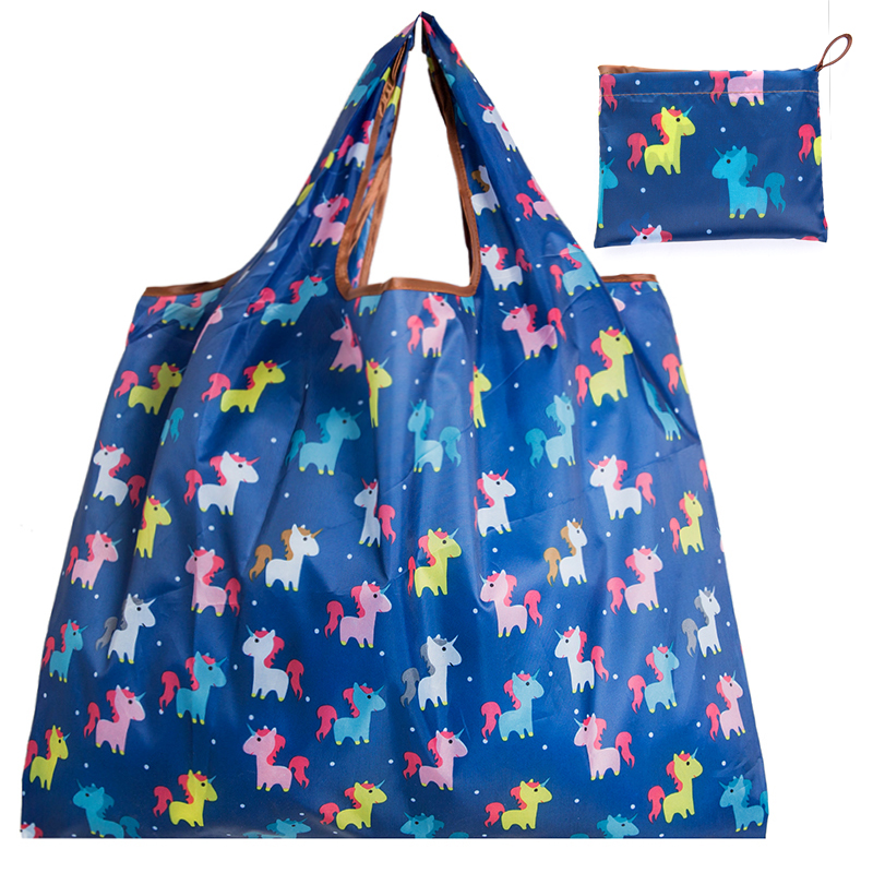 Wallet Foldable Shopping Bag - Reusable Tote Bag Baby Unicorn