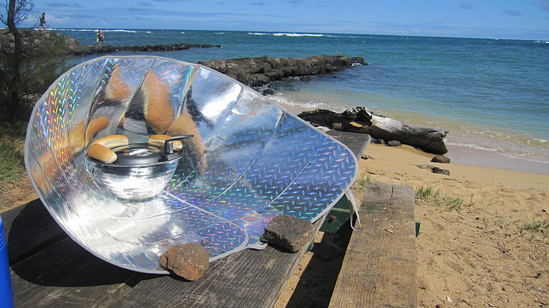 solar cooking tool (Wikimedia commons)