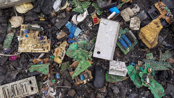 electronic waste in Ghana. Photo by Muntaka Chasant Wikimedia Commons