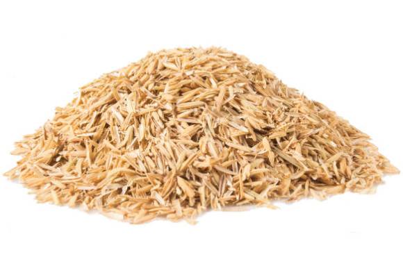 Rice hulls isolated on white background